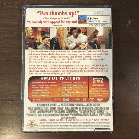 Barbershop Special Edition DVD Movie Ice Cube Cedric the Entertainer Comedy Film - Picture 2 of 4